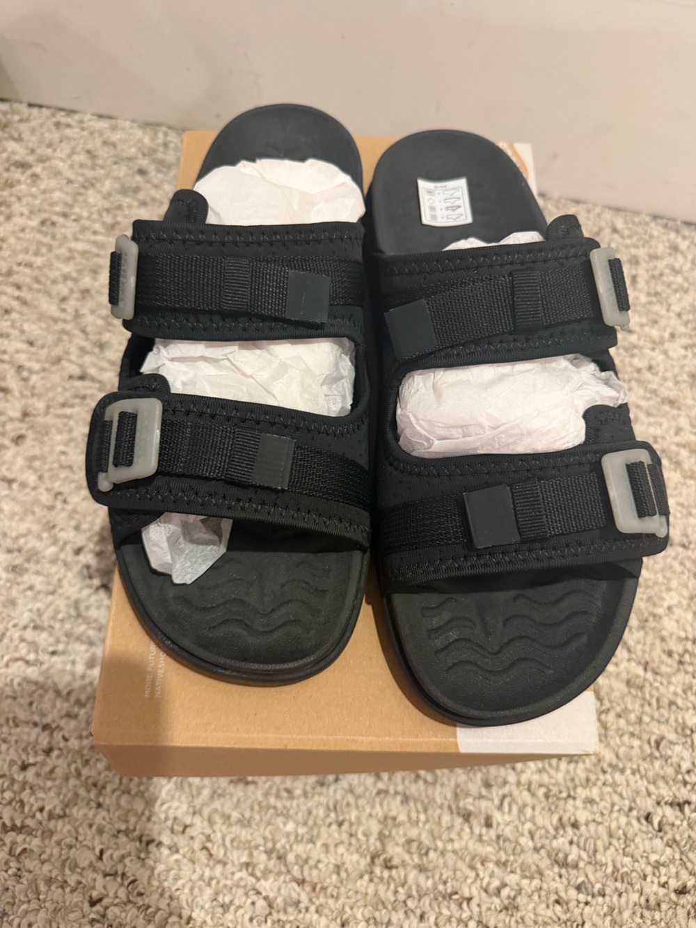 Native Black Double-Strap Men's Slide Sandals